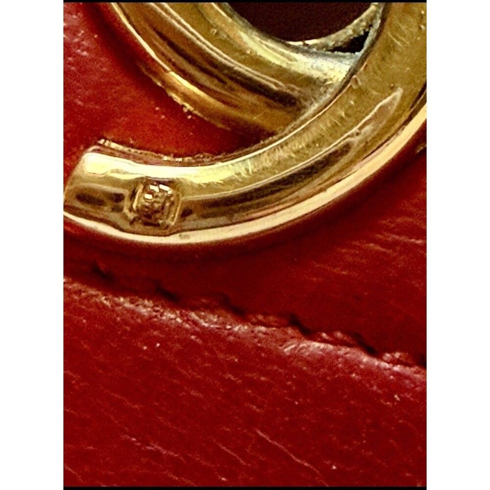 Vintage Chanel 1986 Red Lambskin Round Flap Bag 24K Gold Hardware Classic GHW - Picture 16 of 16